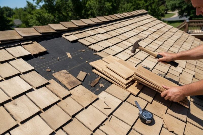Wood Shake Roof Repair detail
